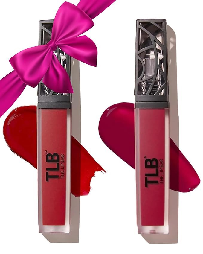 The Lip Bar - Nonstop Liquid Matte Lipstick Mini 2-Pack, Rebel (Deep Burgundy) + Prima Donna (Fuschia Purple) - High Pigment - One Swipe - Long Lasting - Jojoba Oil & Vitamin E - Vegan - .24 fl oz
