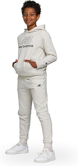 New Balance Boys & Toddlers Athletic 2 Piece – Soft Fleece Pullover Hoodie & Joggers Sweatsuit Activewear Set (2T-12)