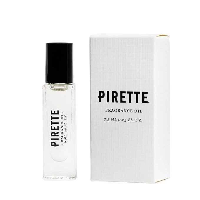 PIRETTE Mini Evening Glass Fragrance Oil Roll On, Beach-Inspired, Long Lasting Perfume Oil with Notes of Dark Coconut, Warm Wood, Smoky Vanilla, and Sea Salt, Travel Size Perfume, 0.25 fl oz