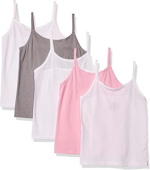 Hanes Girls' Camisole, 100% Cotton Tagless Cami, Toddler Sizing, Multiple Packs & Colors Available